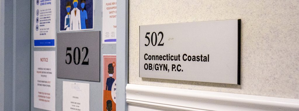 door of the CT Coastal OB/GYN office in new haven
